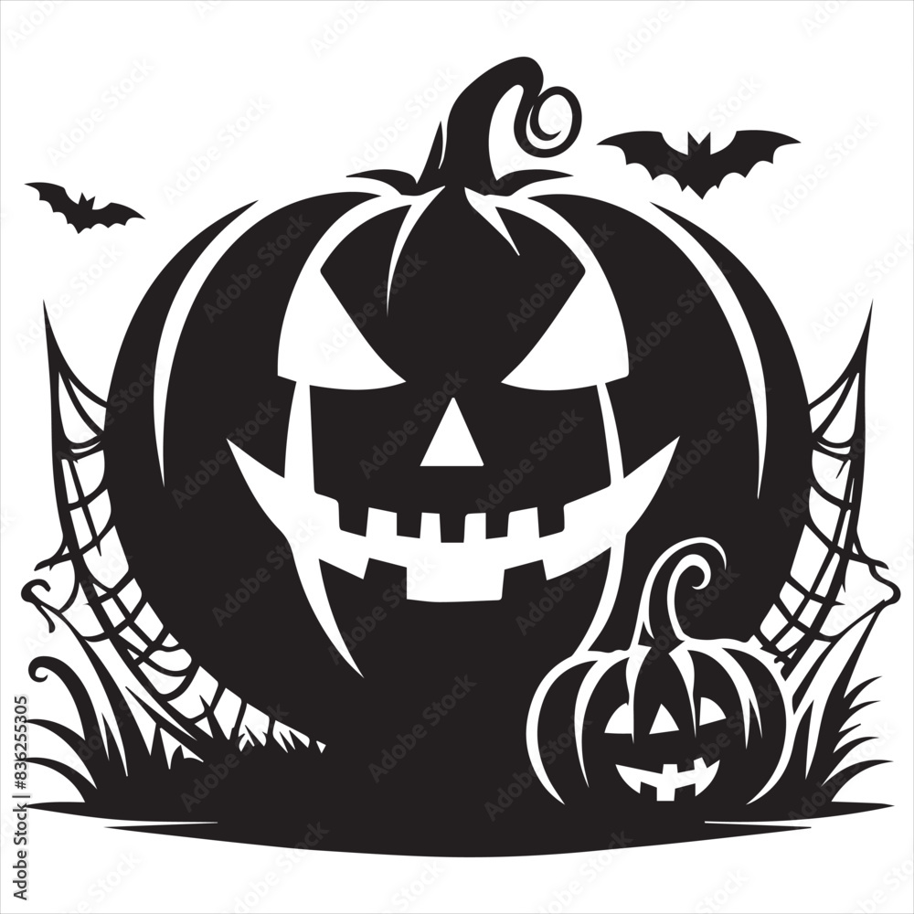 Obraz premium Pumpkin silhouette icon on a white background