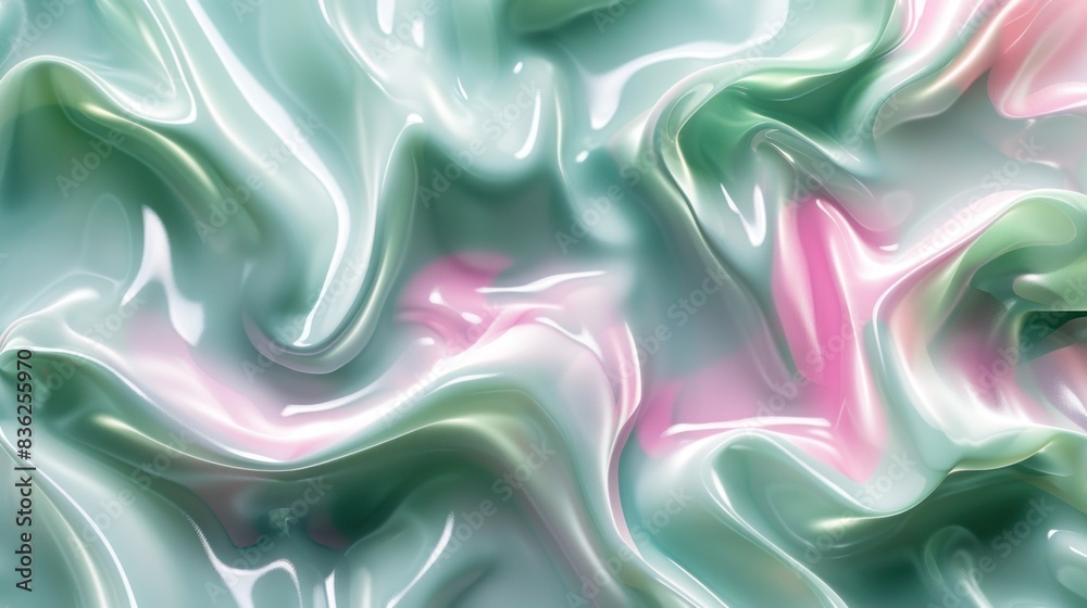 Glossy green background is mixed with red and beautiful smooth wavy waves wallpaper AI generated image Glossy green background is mixed with red and beautiful smooth wavy waves wallpaper AI generated image