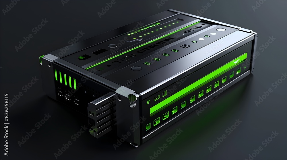 of EnergyEfficient Power Supply Design Unit with Green Accents of EnergyEfficient Power Supply Design Unit with Green Accents
