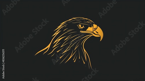 Minimal outline eagle UHD wallpaper