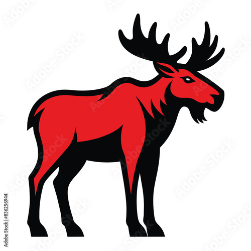 Solid color Cervalces latifrons  Broad Fronted Moose  animal vector design