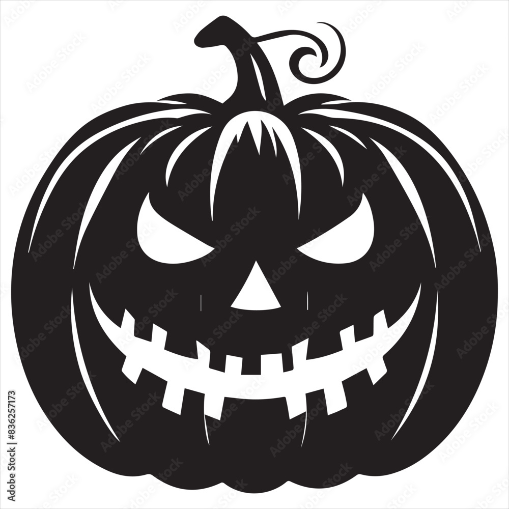 Fototapeta premium Pumpkin silhouette icon on a white background