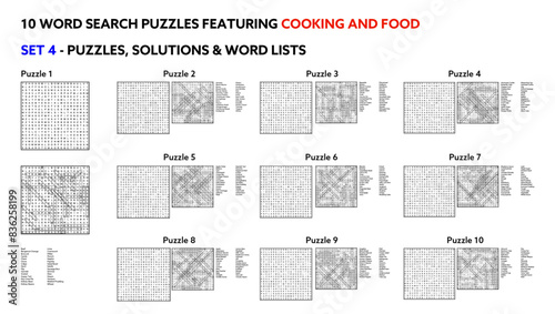 Interactive Word Search Puzzles: Cooking and Food for Culinary Enthusiasts and Educators - Set 4 of 5