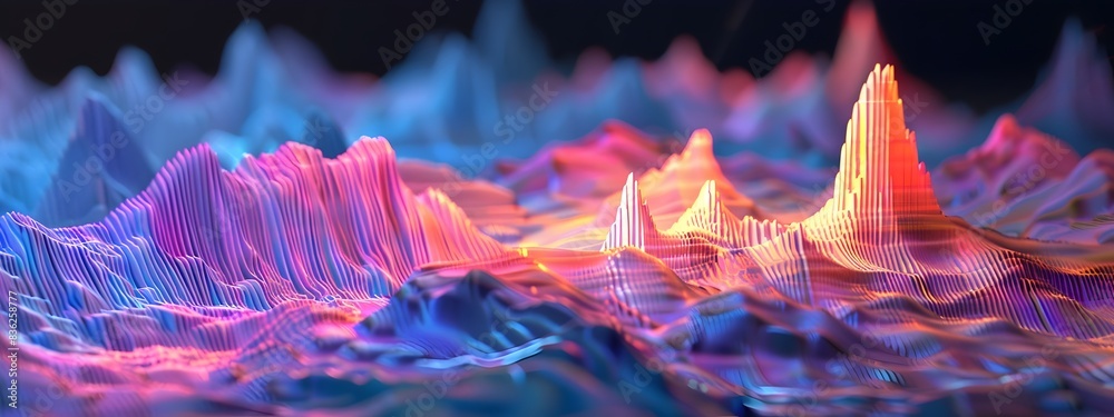 D Rendered Atomic Absorption Spectroscopy Graph with Absorption Peaks ...