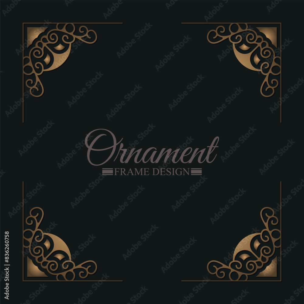 Elegant gold decorative frame design background Elegant gold decorative frame design background