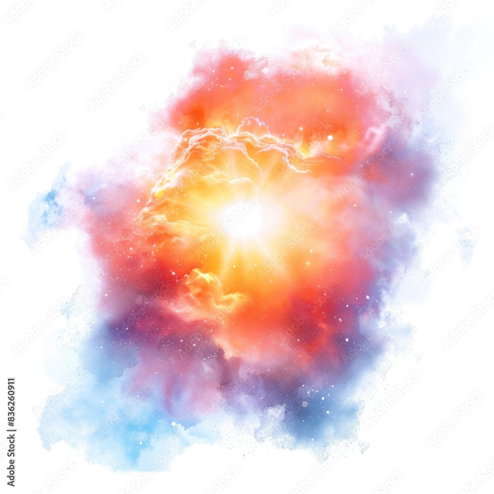 Fototapeta premium Abstract Cosmic Nebula with Bright Star