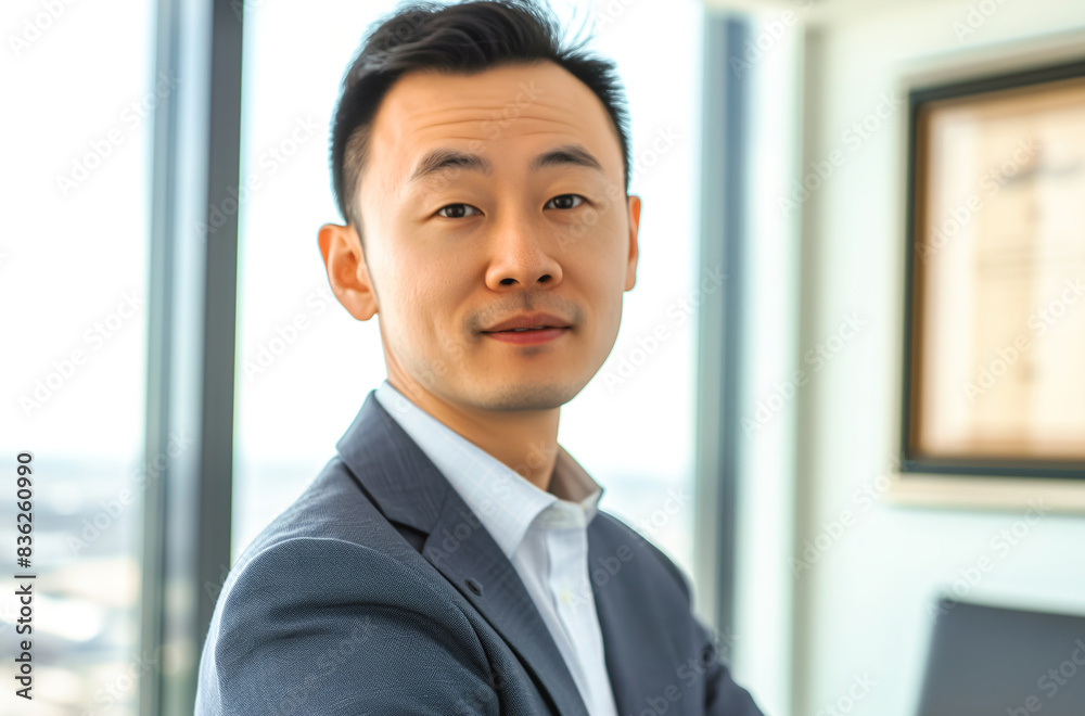 Portrait of asian smiling businessman indoor Portrait of asian smiling businessman indoor