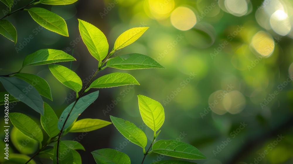 Green Leaves with Blurred Background Green Leaves with Blurred Background