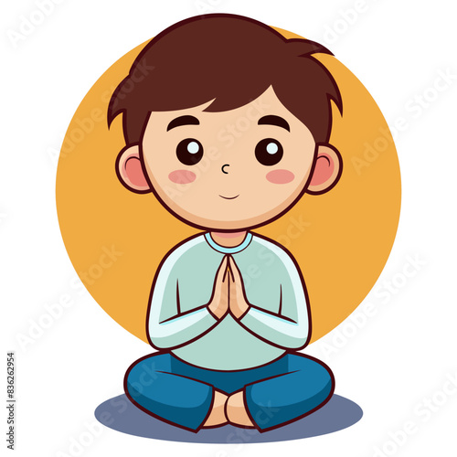 Cute little boy praying