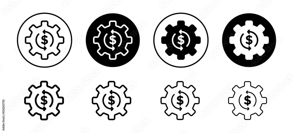 Costs optimization icon vector set collection for web Costs optimization icon vector set collection for web