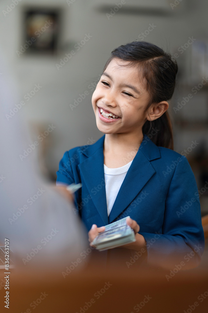 saving energy and money concept. idea for save or investment.Business woman holding money.