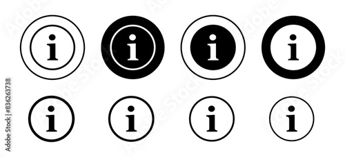 Information icon vector set collection for web