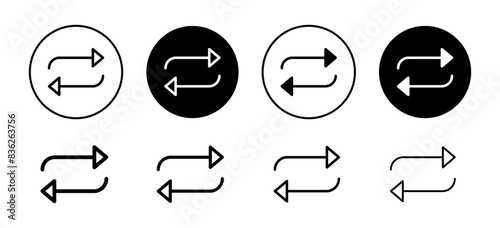 Transfer arrows icon vector set collection for web
