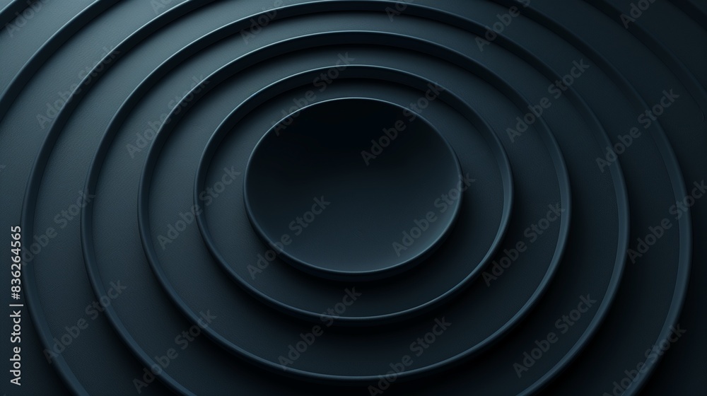 Gradient concentric circles on dark backdrop, 3D abstract art Gradient concentric circles on dark backdrop, 3D abstract art
