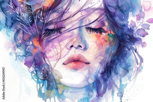Watercolor Radiating Beauty in Every Stroke photo