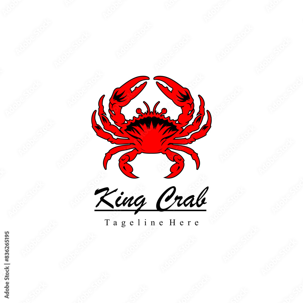 The king crab logo design is simple and characteristic