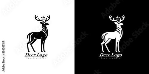 deer logo design that has a crown with a side view