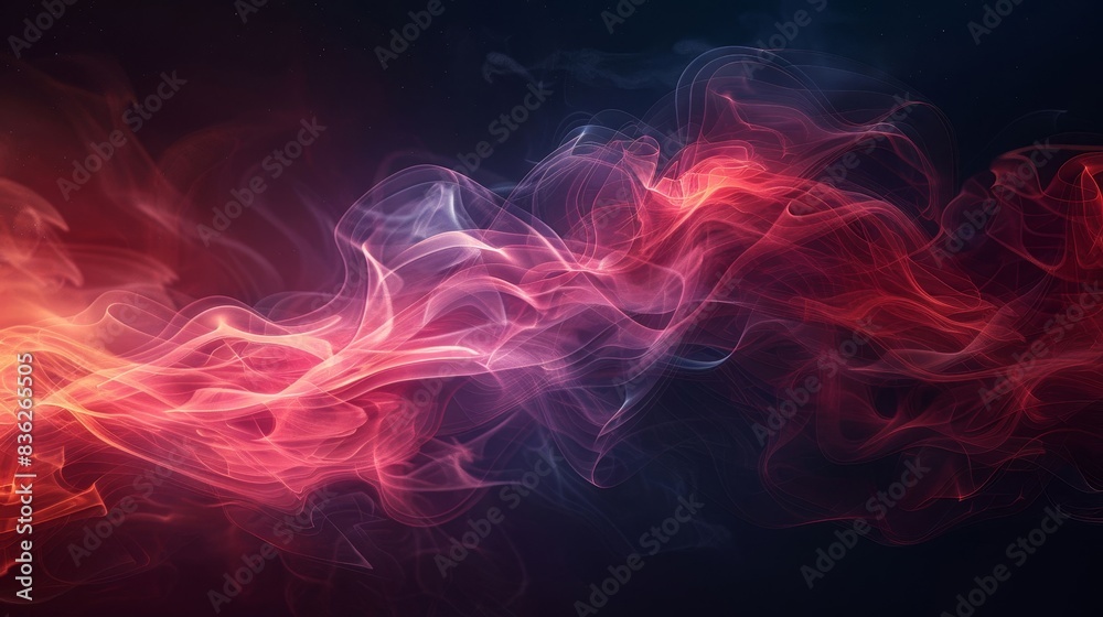 Obraz premium A red and purple smokey background with a red and orange flame