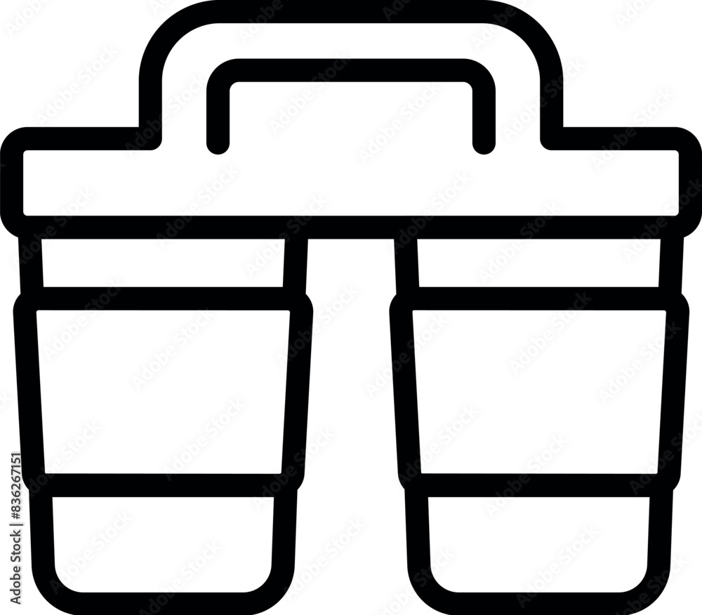 Simple black and white line drawing of binoculars, suitable for icons or logos Simple black and white line drawing of binoculars, suitable for icons or logos