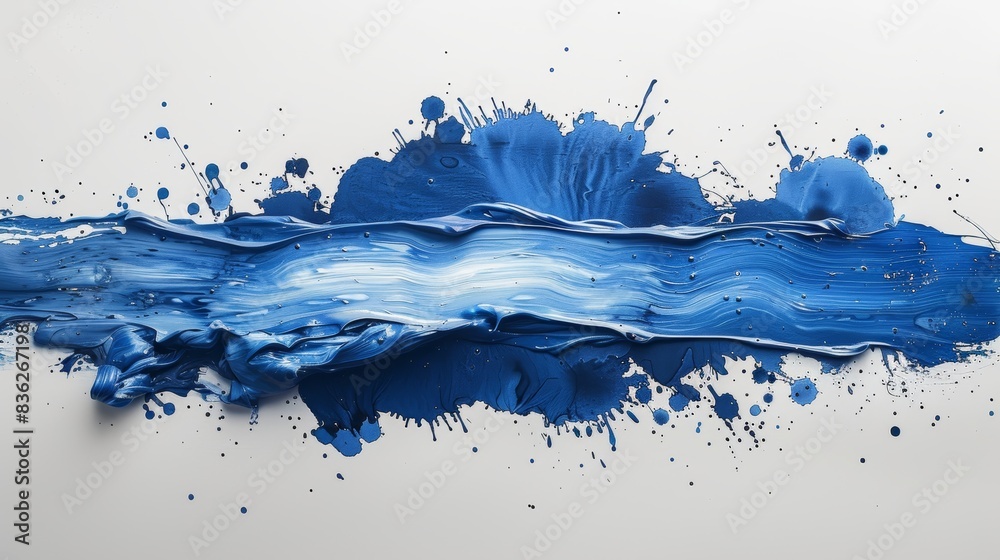 Long scratches with blue ink, one direction, white background. Long scratches with blue ink, one direction, white background.