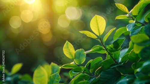 Green Leaves with Sunlight 