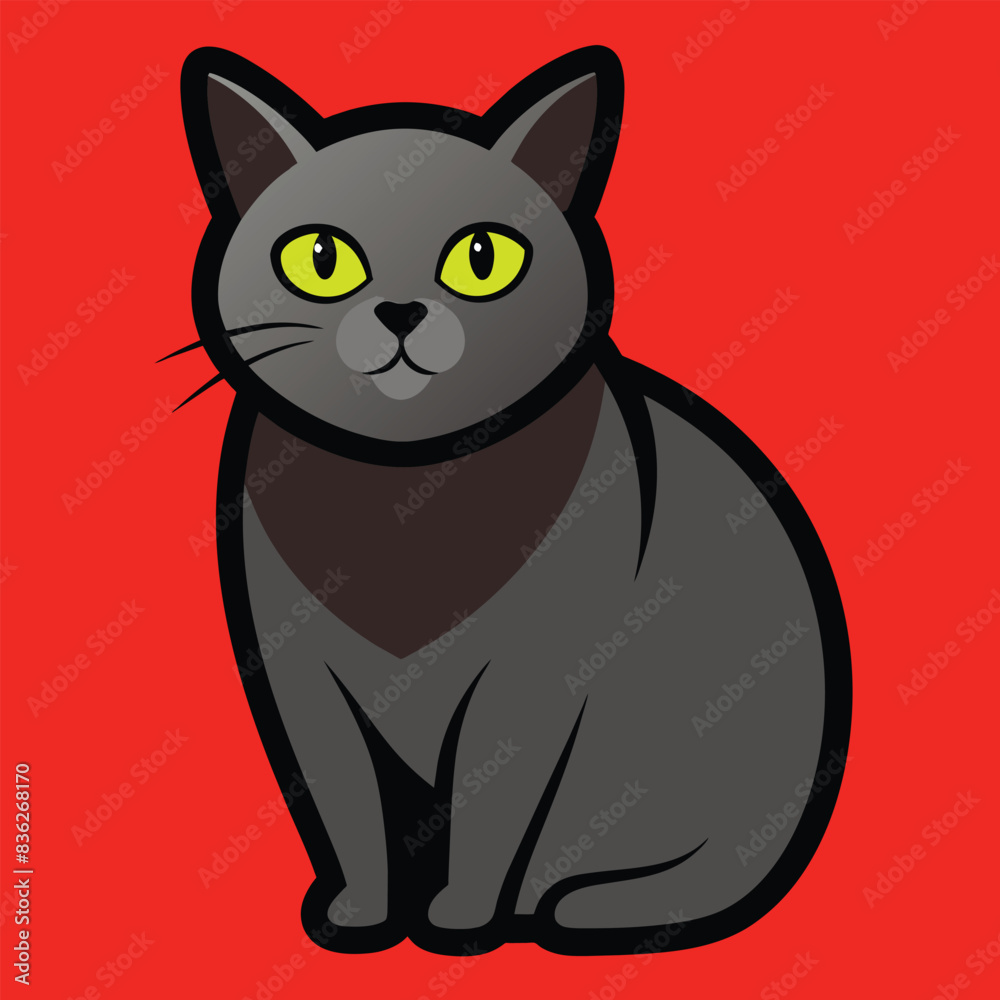 Solid color Chartreux animal vector design