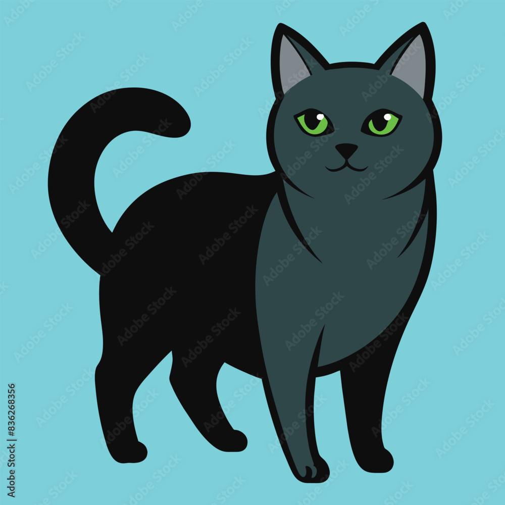 Solid color Chartreux animal vector design