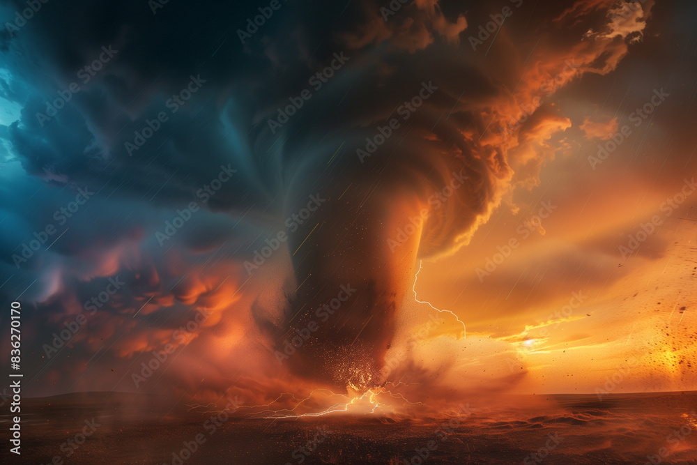High-detail Tornado with Lightning: Mesmerizing Nature's Fury in Action - 8K UHD. An awe-inspiring image showcasing the raw power of a tornado and lightning. High-detail Tornado with Lightning: Mesmerizing Nature's Fury in Action - 8K UHD. An awe-inspiring image showcasing the raw power of a tornado and lightning.