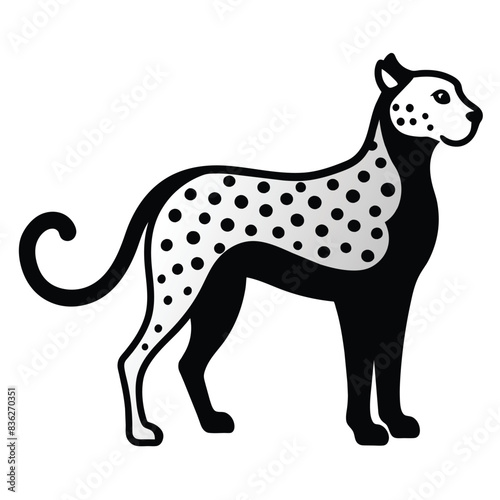 Solid color Cheetah animal vector design