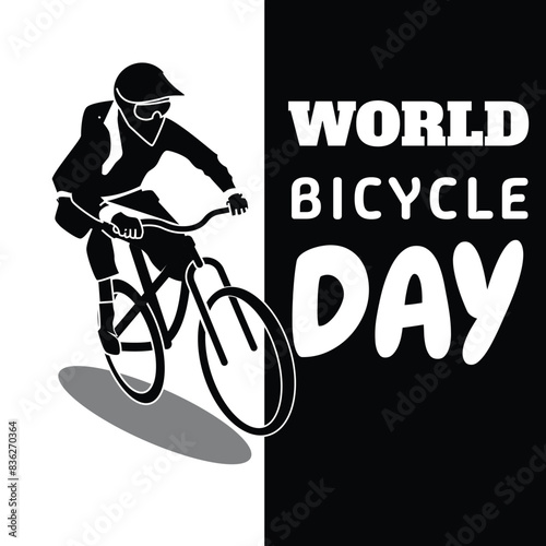 world bicycle day design vector mountain bike