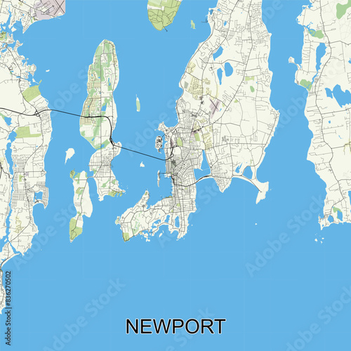Newport, Rhode Island, United States map poster art