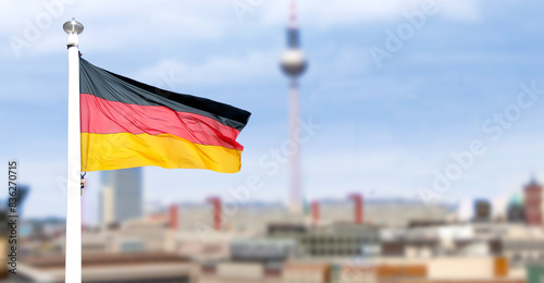 Germany flag of the Berlin 2024 European Football Championship, panoramic background