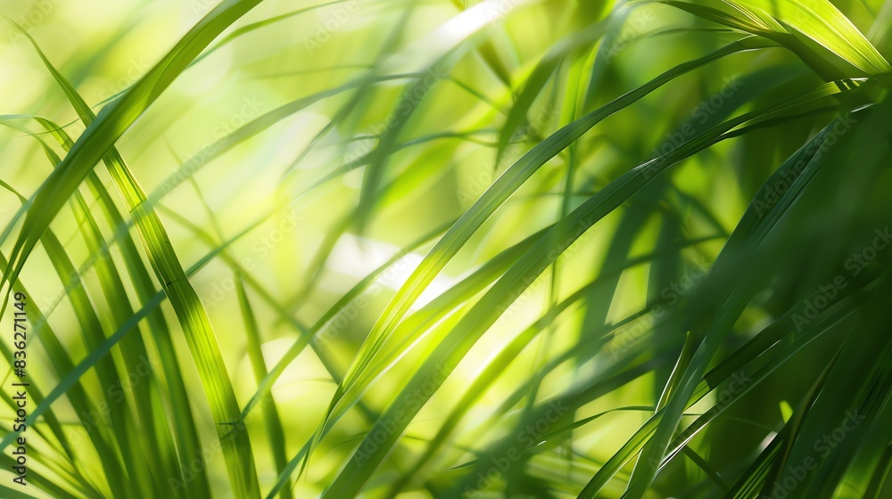 Close-up of lush green leaves with sunlight shining through. Close-up of lush green leaves with sunlight shining through.