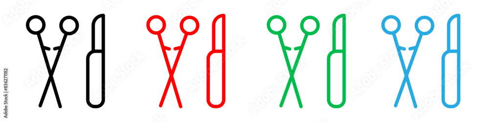 Obraz premium Surgery icon logo set vector