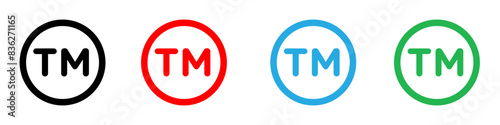 TM trademark icon logo set vector