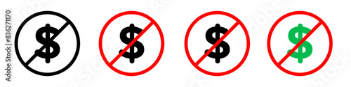 No money icon logo set vector