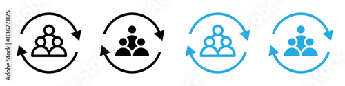Personnel change icon logo set vector