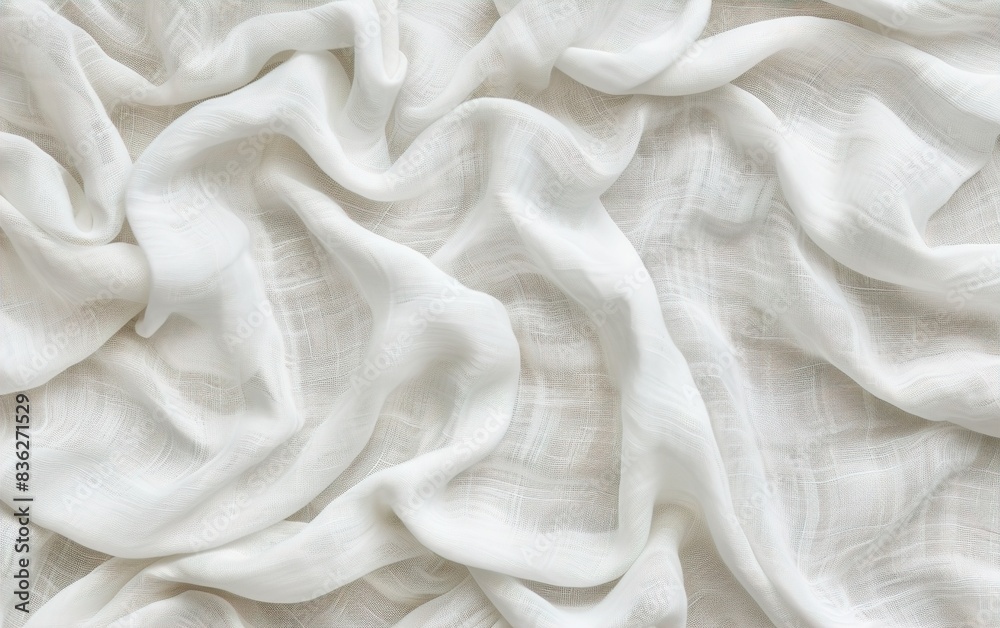 White linen fabric texture background