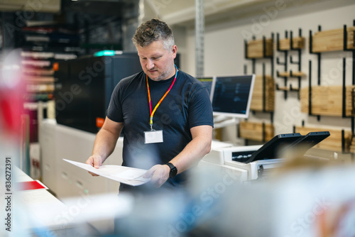 Man working in a printing factory