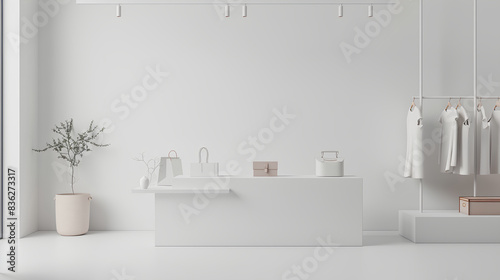 showcasing an interface of an integrated retail management system on a clean white background symbolize the concept of omnichannel retailing photo