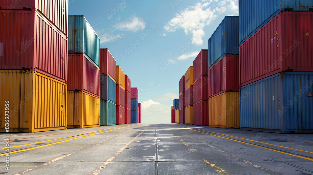 custom made wallpaper toronto digitalthe logistics of unloading containers from a cargo ship at an industrial port for yard transport.