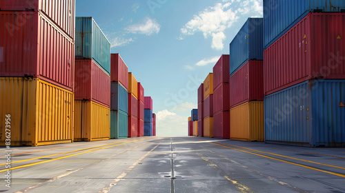 Wallpaper Mural the logistics of unloading containers from a cargo ship at an industrial port for yard transport. Torontodigital.ca