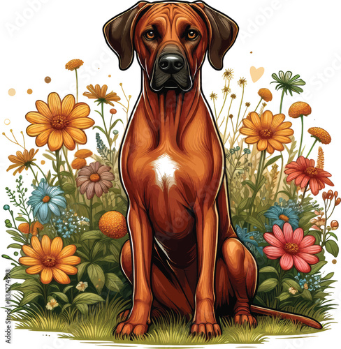Dog With a Flower
