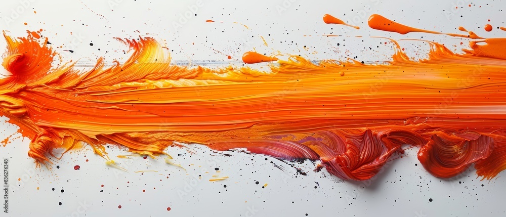 Long scratches with orange ink, one direction, white background. Long scratches with orange ink, one direction, white background.