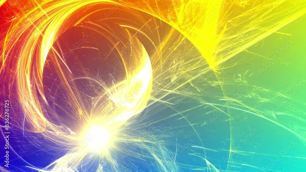 Futuristischer animierter gelber Lichteffekt in hell leuchtender Energiestruktur. Geschwindigkeitseffekt. Abstrakte leuchtende Lichtlinien, bewegte Energiestrahlen, innovativ
