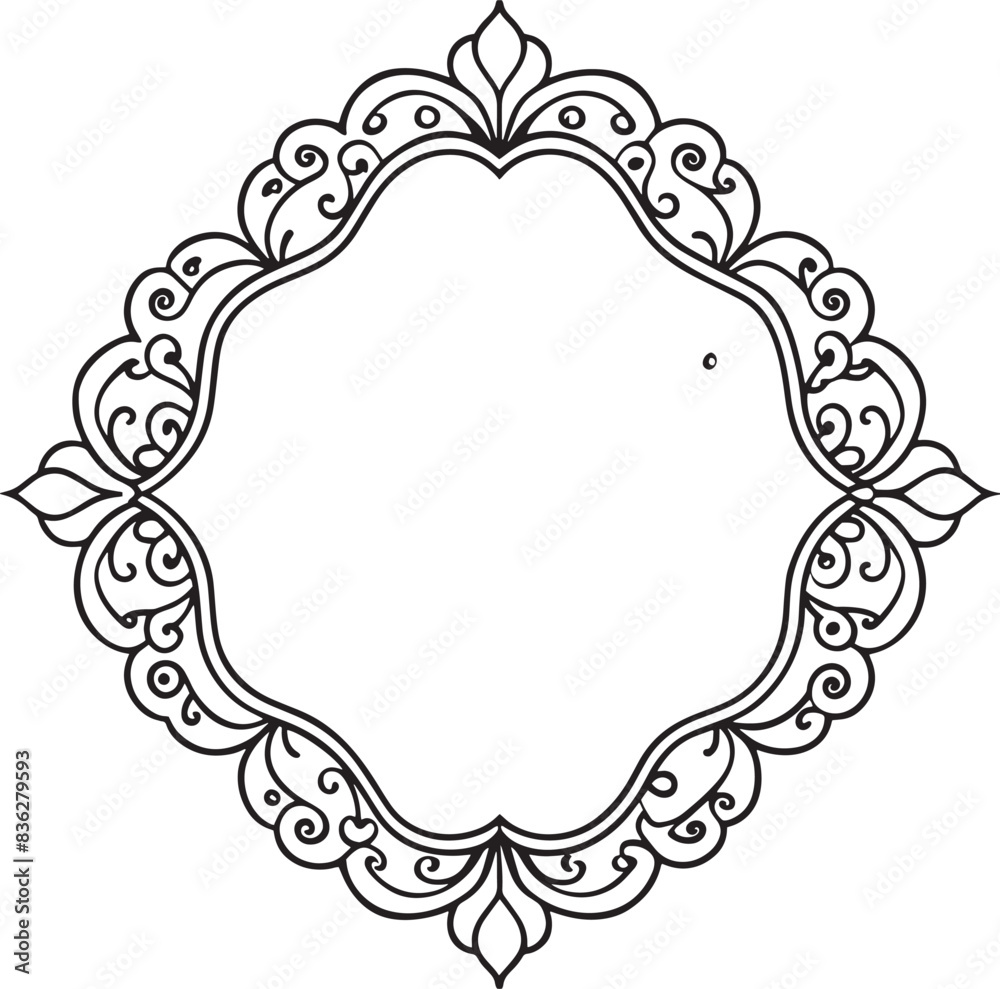 abstract floral frame with ornament black and white abstract floral frame with ornament black and white