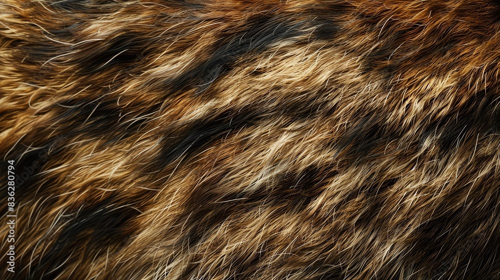 Close-up texture of brown and black fur, ideal for background or design. Close-up texture of brown and black fur, ideal for background or design.