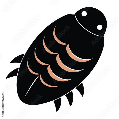 Solid color Chiton animal vector design photo