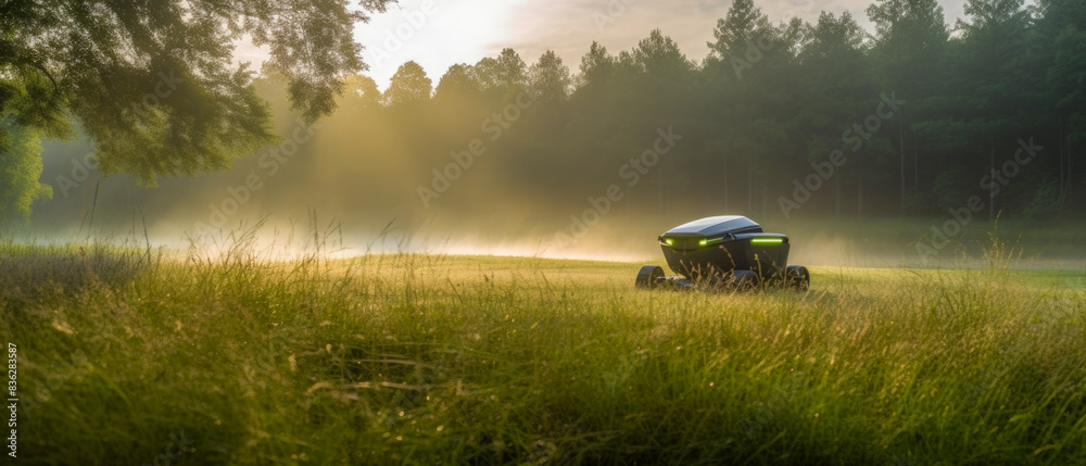 Fototapeta premium A robot lawn mower