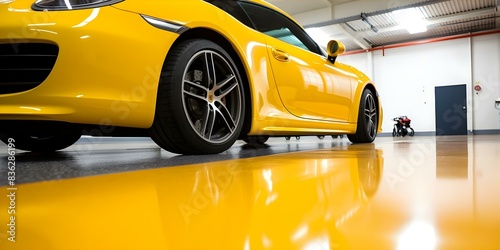 Ideal Epoxy-Coated Floors for Hangars, Garages, or Parking Spaces. Concept Durable, Slip-Resistant, Chemical-Resistant, Easy to Clean, Aesthetically Pleasing photo